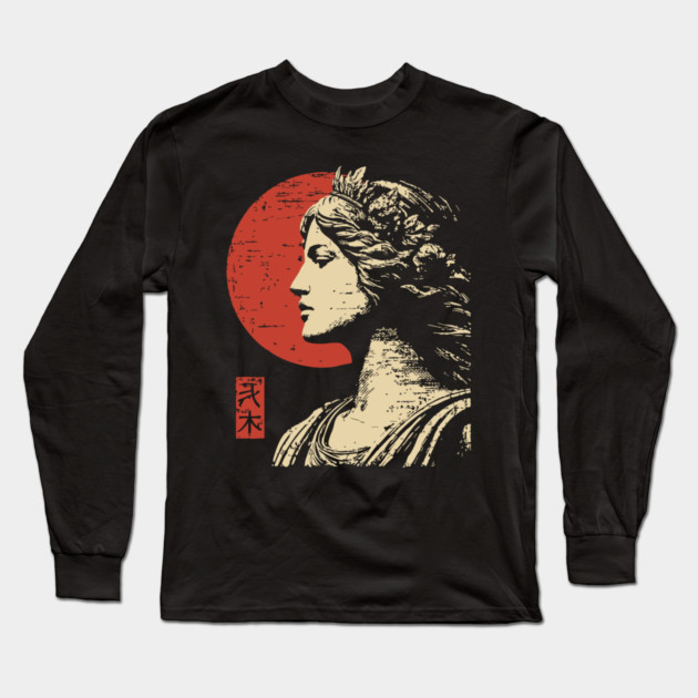 Aphrodite Greek Goddess of Love Japanese Art Style Long Sleeve T-Shirt by TuncGK