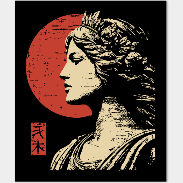 Aphrodite Greek Goddess of Love Japanese Art Style Wall Art by TuncGK