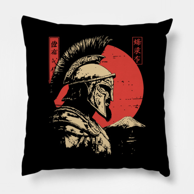 Ares Greek God of War Spartan Warrior Art Pillow by TuncGK