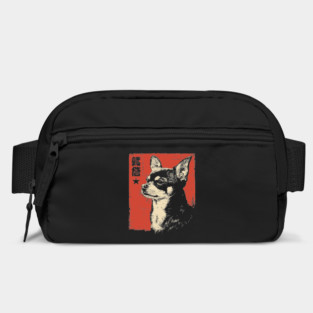 Fierce Chihuahua Portrait Vintage Japanese Art Style Bag