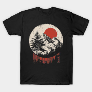 Vintage Colorado Rocky Mountains Japanese Art Style T-Shirt
