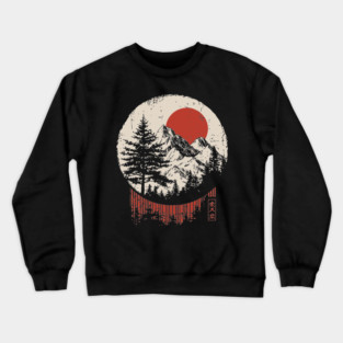Vintage Colorado Rocky Mountains Japanese Art Style Crewneck Sweatshirt