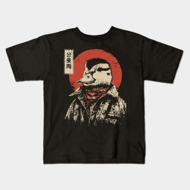 The Duck Rancher Cool Duck with Bandana Art Kids T-Shirt by TuncGK