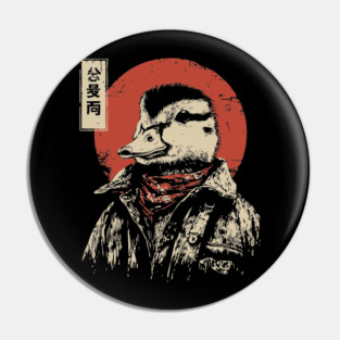 The Duck Rancher Cool Duck with Bandana Art Pin