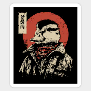 The Duck Rancher Cool Duck with Bandana Art Sticker
