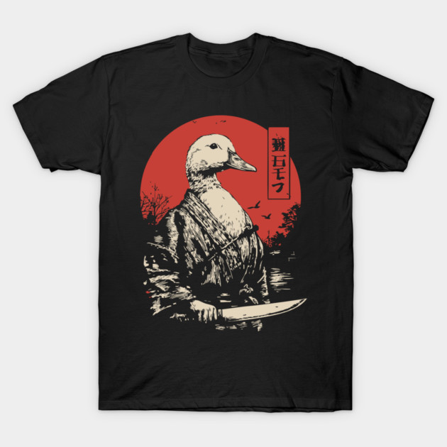 Menacing Duck with Knife Meme Japanese Ukiyo-e T-Shirt by TuncGK