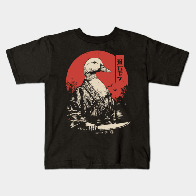 Menacing Duck with Knife Meme Japanese Ukiyo-e Kids T-Shirt by TuncGK