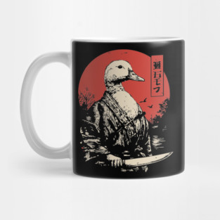 Menacing Duck with Knife Meme Japanese Ukiyo-e Mug