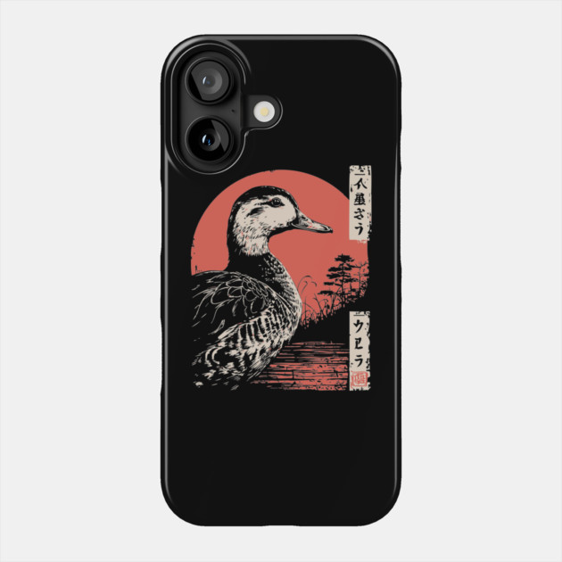 Serene Duck by the Water Vintage Japanese Art Phone Case by TuncGK