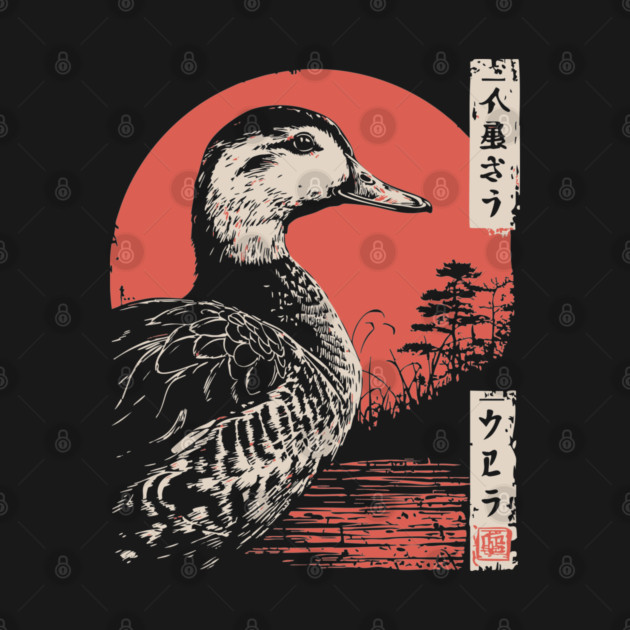 Serene Duck by the Water Vintage Japanese Art by TuncGK