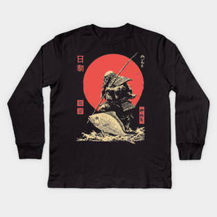 Ebisu Japanese God of Luck and Fishermen Vintage Kids Long Sleeve T-Shirt