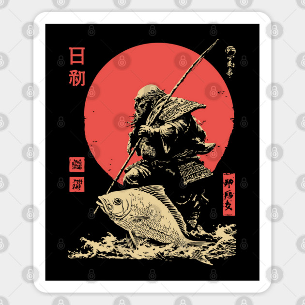 Ebisu Japanese God of Luck and Fishermen Vintage Sticker by TuncGK