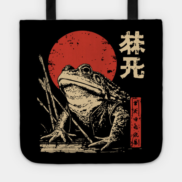 Epic Zen Frog in a Swamp Japanese Ukiyo-e Art Tote by TuncGK
