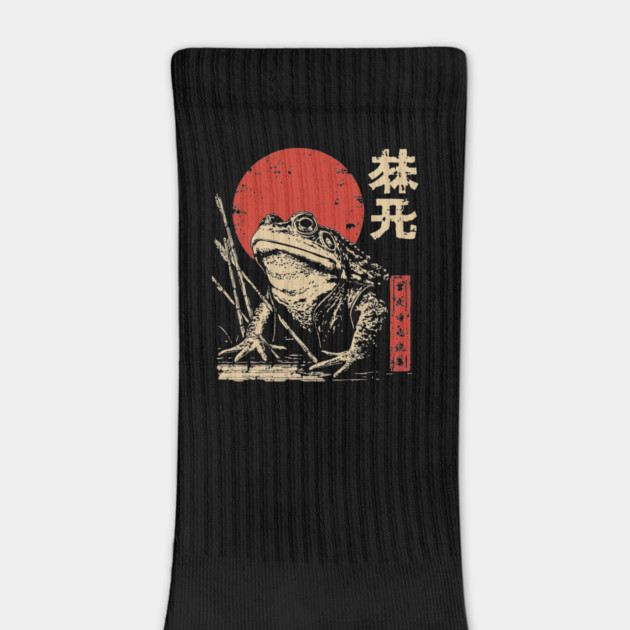 Epic Zen Frog in a Swamp Japanese Ukiyo-e Art by TuncGK