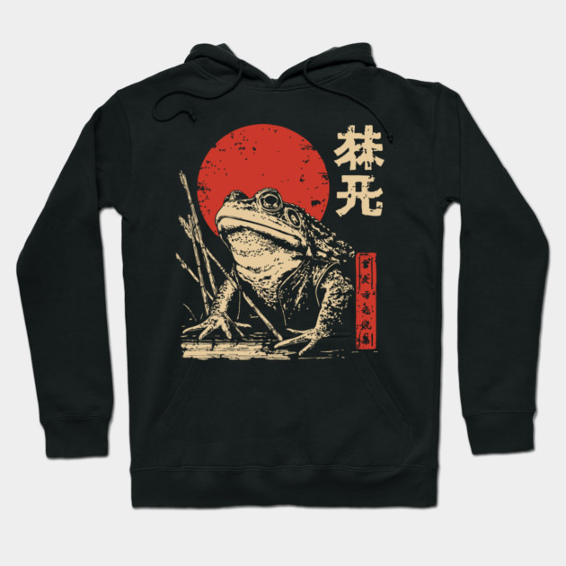 Epic Zen Frog in a Swamp Japanese Ukiyo-e Art Hoodie by TuncGK