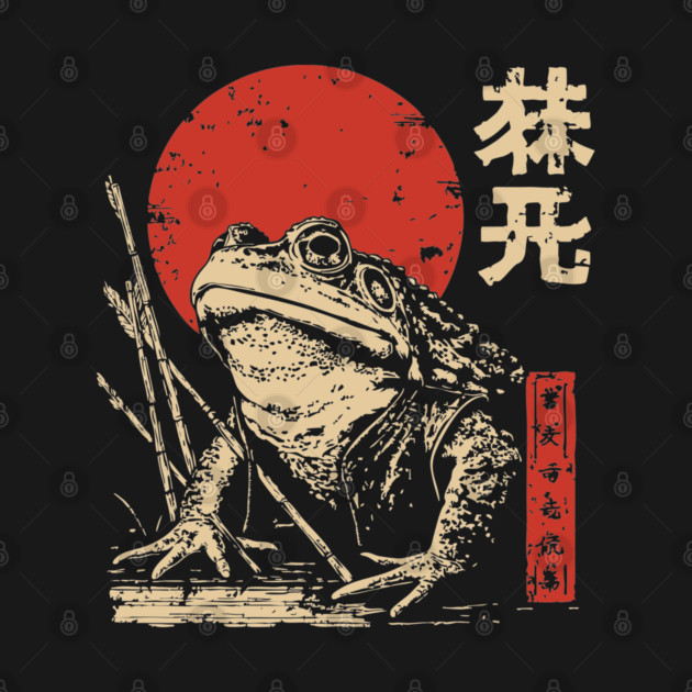 Epic Zen Frog in a Swamp Japanese Ukiyo-e Art by TuncGK