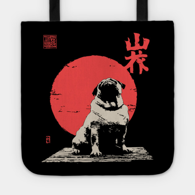 The Majestic Fat Pug Vintage Japanese Style Art Tote by TuncGK