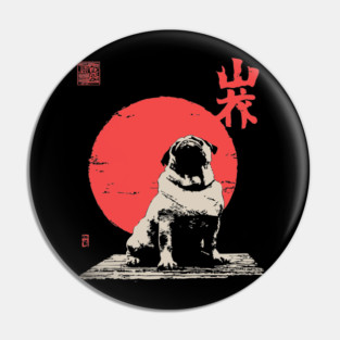 The Majestic Fat Pug Vintage Japanese Style Art Pin