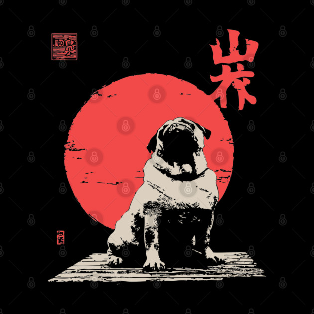 The Majestic Fat Pug Vintage Japanese Style Art by TuncGK
