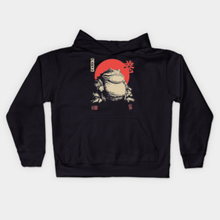 The Frog King Majestic Toad Japanese Scroll Art Kids Hoodie
