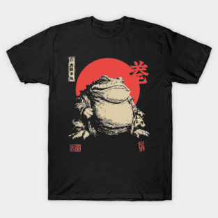 The Frog King Majestic Toad Japanese Scroll Art T-Shirt