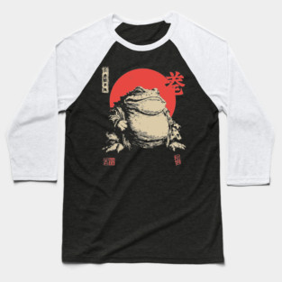 The Frog King Majestic Toad Japanese Scroll Art Baseball T-Shirt
