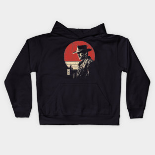 The Gunslinger Vintage Western Japanese Art Fusion Kids Hoodie