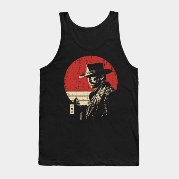 The Gunslinger Vintage Western Japanese Art Fusion Tank Top by TuncGK