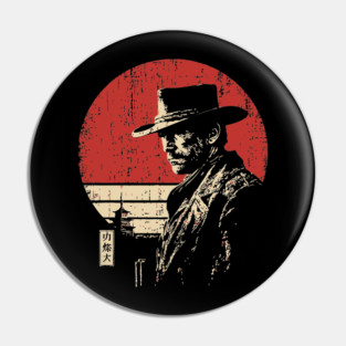 The Gunslinger Vintage Western Japanese Art Fusion Pin