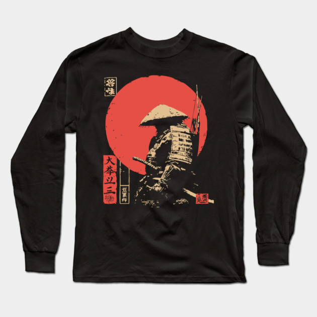 Hachiman The Samurai God of War Japanese Ukiyo-e Long Sleeve T-Shirt by TuncGK