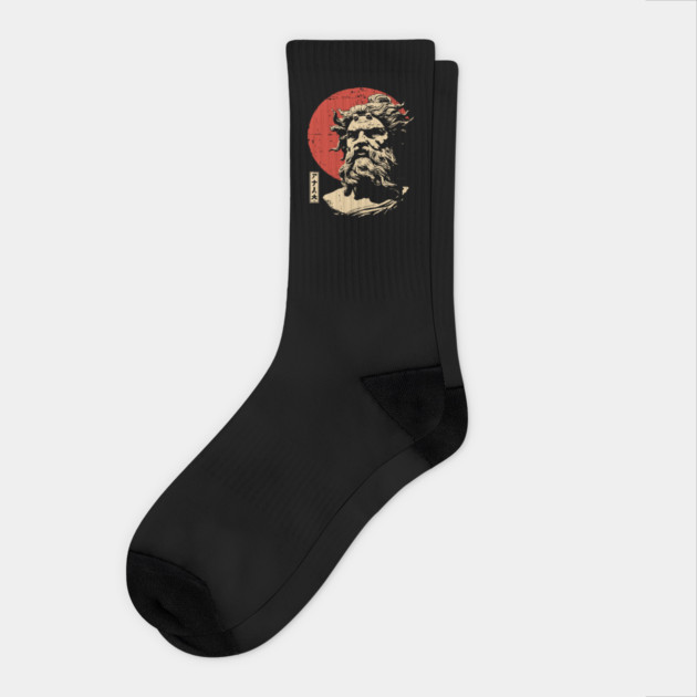 Hades Greek God of the Underworld Vintage Art Socks by TuncGK