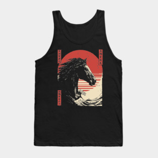Mythical Horse God of the Sea Vintage Ukiyo-e Tank Top