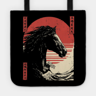 Mythical Horse God of the Sea Vintage Ukiyo-e Tote