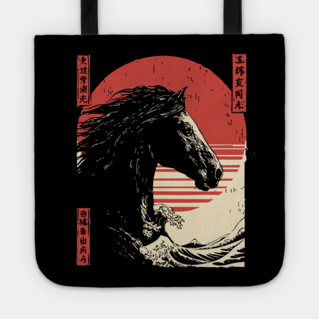 Mythical Horse God of the Sea Vintage Ukiyo-e Tote by TuncGK