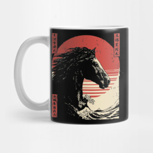 Mythical Horse God of the Sea Vintage Ukiyo-e Mug