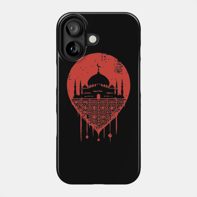 Serene Mosque Silhouette Vintage Islamic Art Style Phone Case by TuncGK