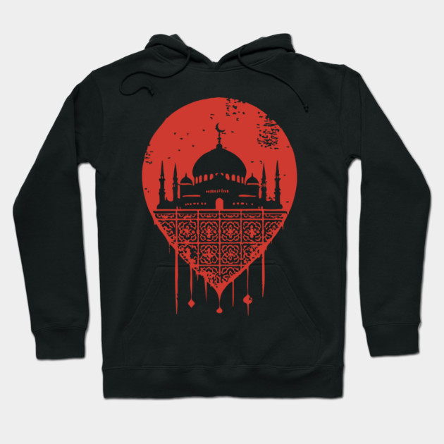 Serene Mosque Silhouette Vintage Islamic Art Style Hoodie by TuncGK