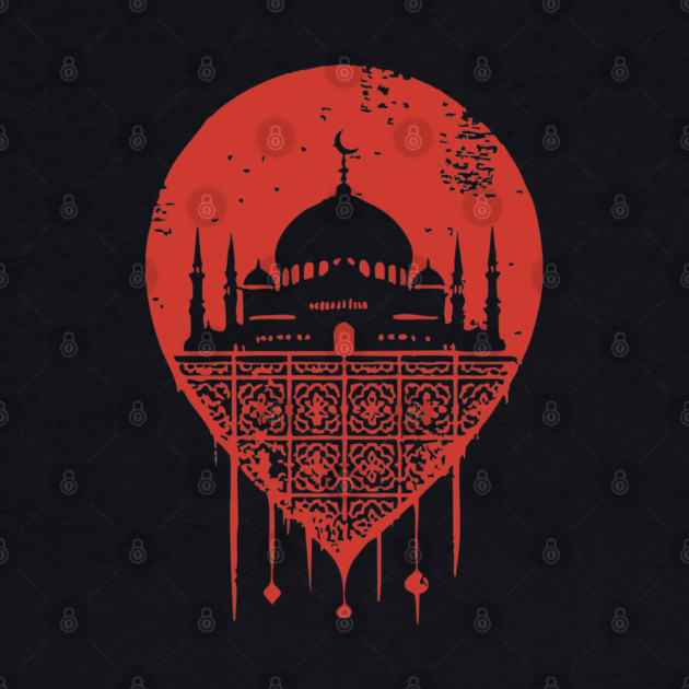 Serene Mosque Silhouette Vintage Islamic Art Style by TuncGK
