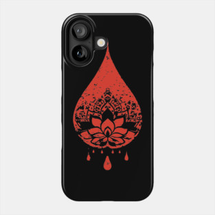Spiritual Lotus Droplet Vintage Meditative Art Phone Case