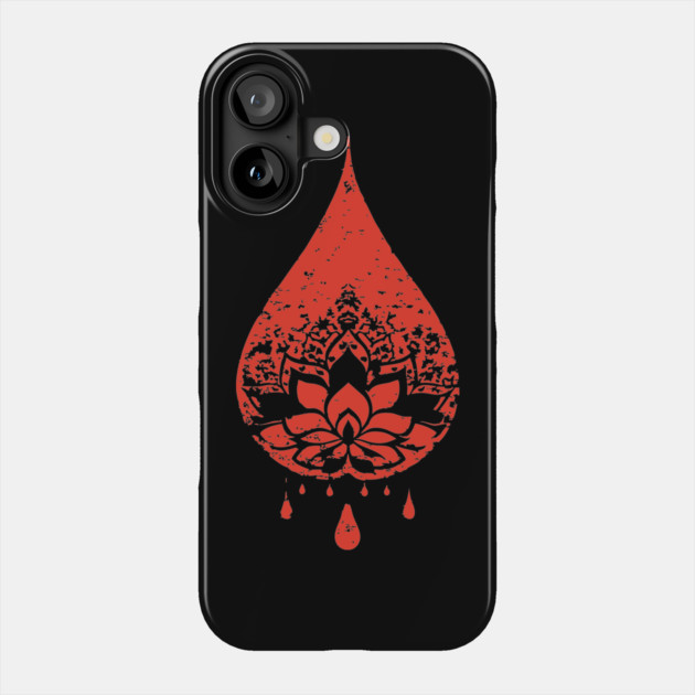 Spiritual Lotus Droplet Vintage Meditative Art Phone Case by TuncGK