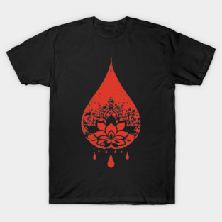 Spiritual Lotus Droplet Vintage Meditative Art T-Shirt