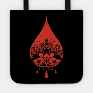 Spiritual Lotus Droplet Vintage Meditative Art Tote