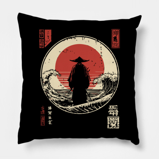 Izanagi and Izanami Japanese Creation Myth Ukiyo-e Pillow by TuncGK