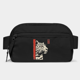 Vigilant Jaguar Portrait Japanese Woodblock Art Bag