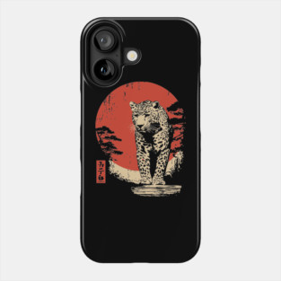 Stalking Jaguar Vintage Ukiyo-e Wildlife Art Phone Case