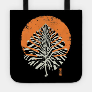 Autumn Leaf Detail Vintage Japanese Nature Art Tote