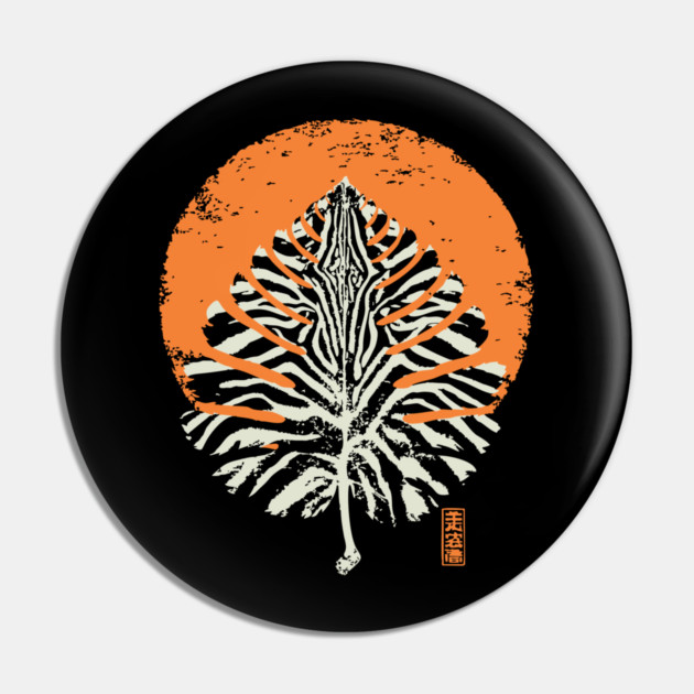 Autumn Leaf Detail Vintage Japanese Nature Art Pin by TuncGK