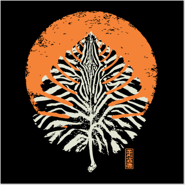 Autumn Leaf Detail Vintage Japanese Nature Art Wall Art by TuncGK