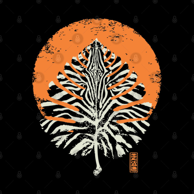 Autumn Leaf Detail Vintage Japanese Nature Art by TuncGK