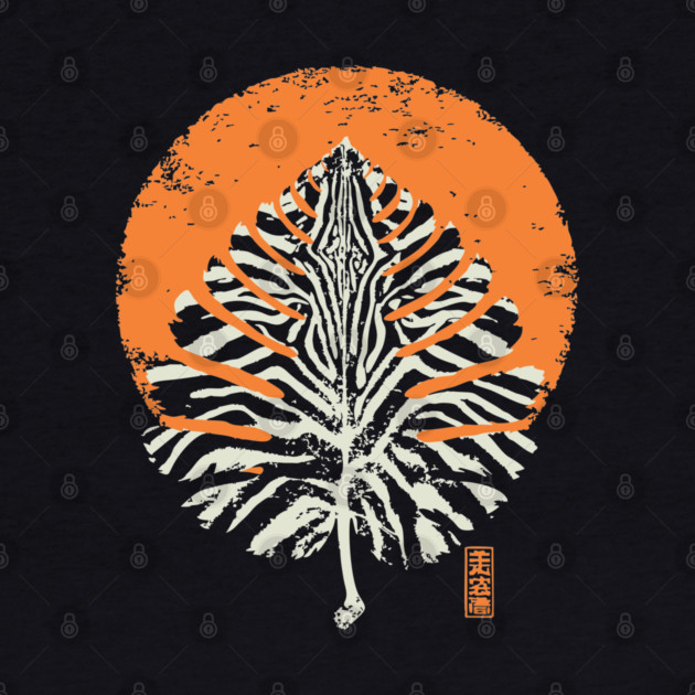 Autumn Leaf Detail Vintage Japanese Nature Art by TuncGK